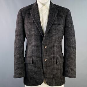 POLO by RALPH LAUREN Size 42R  Brown Purple Glenplaid Virgin Wool Sport Coat